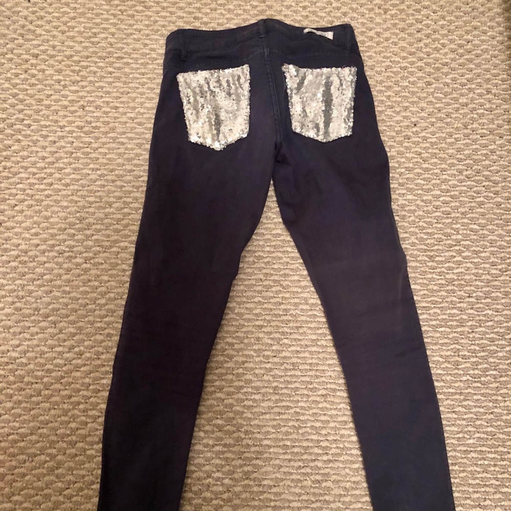 Blue pants with sparkle pockets